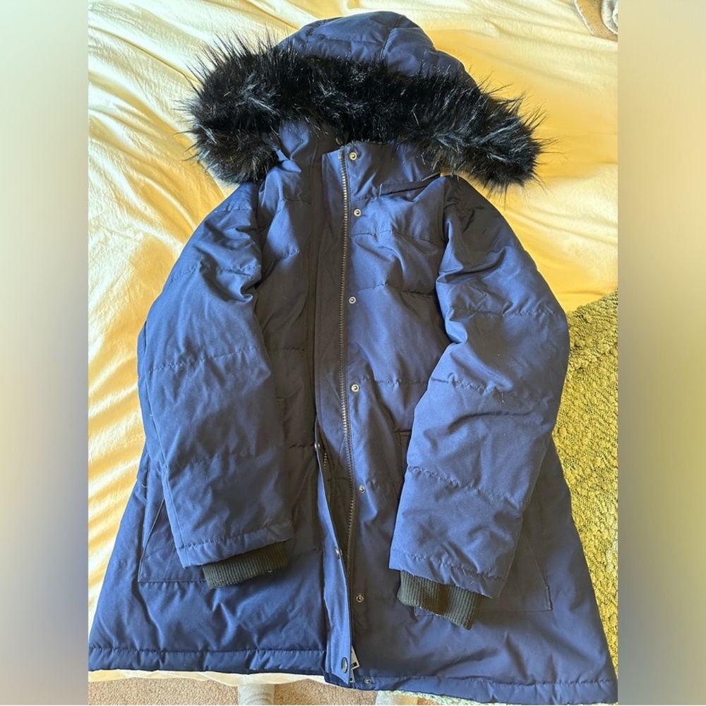 Addition Elle Blue Ski Jacket with Black Fur Trim